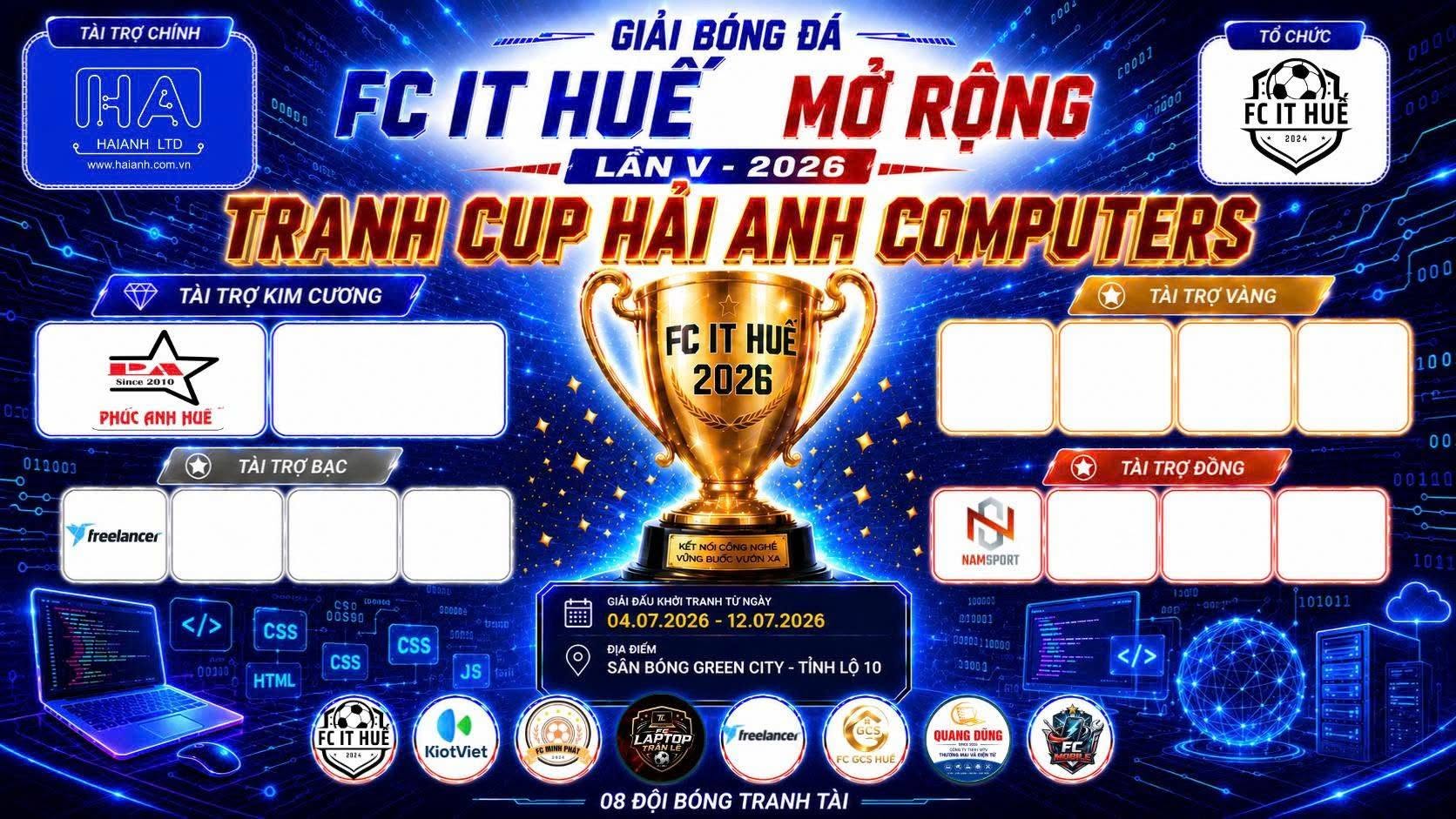 Giải Bóng Đá FC IT Huế Mở Rộng Lần V 2026 - Tranh Cup Hải Anh Computers