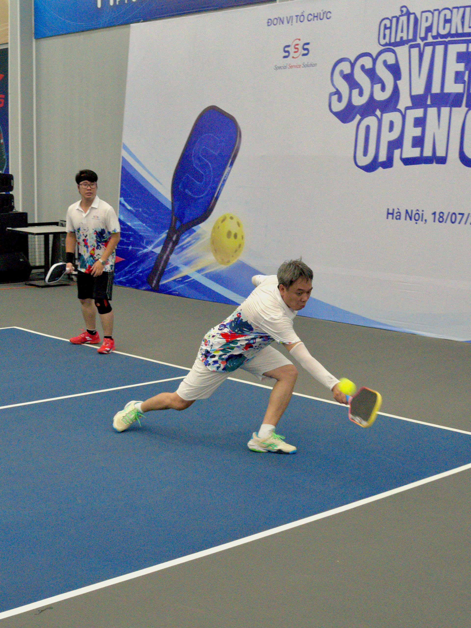 Tuyển thủ Hải Anh Computers thi đấu pickleball tại SSS Vietnam Open Cup